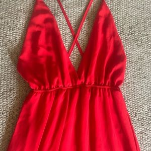 Long Backless Red Dress